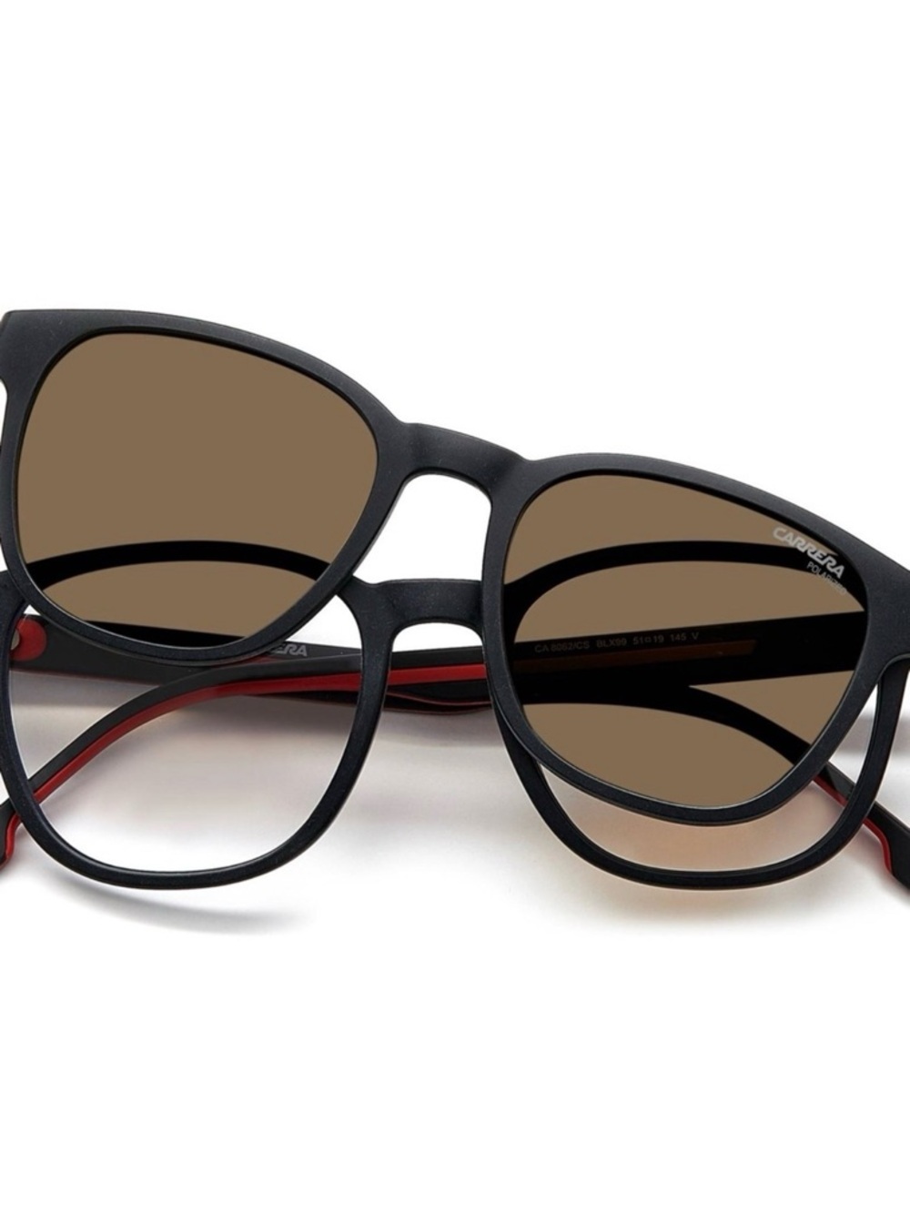 Carrera 2 in 1 Black and Red Eyeglasses with Polarized Lenses